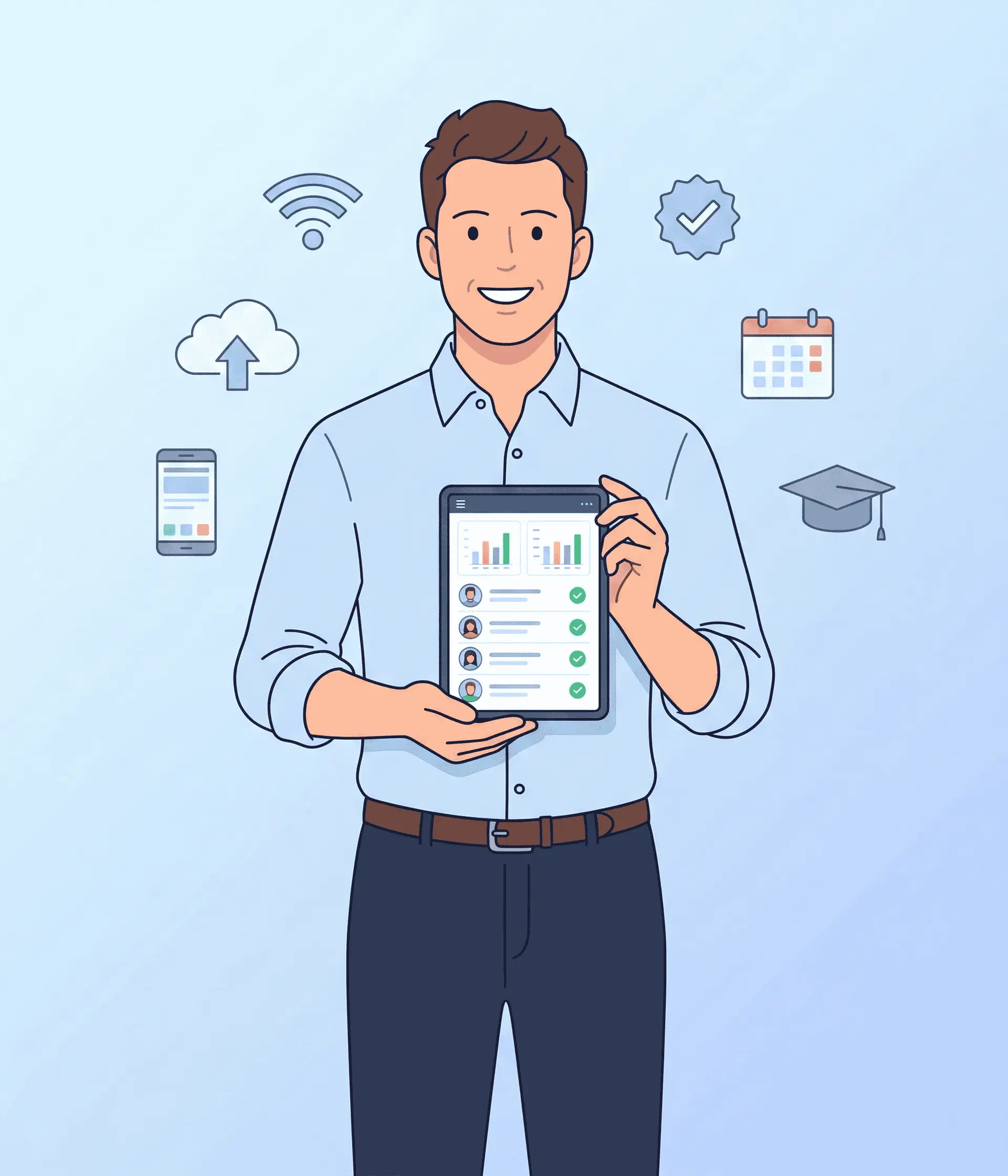 مدرس يستخدم المنصة